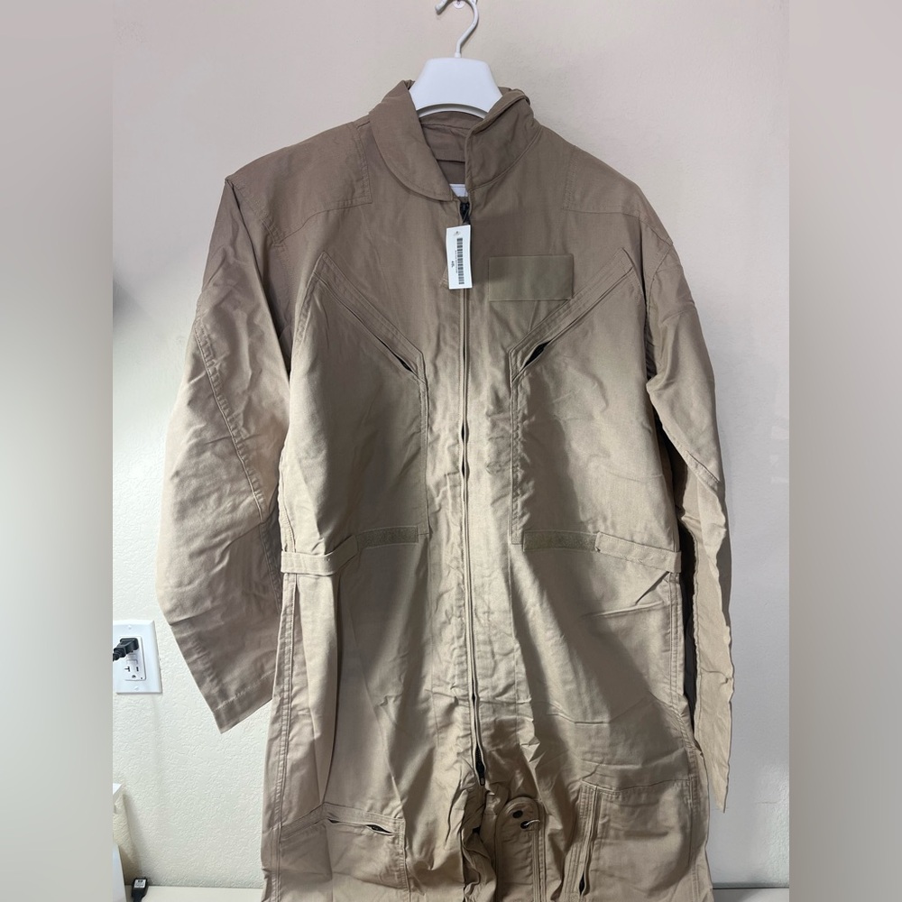 CWU-27/P Flight Suit Flyers Coveralls Size 48L Tan Fire Resistant